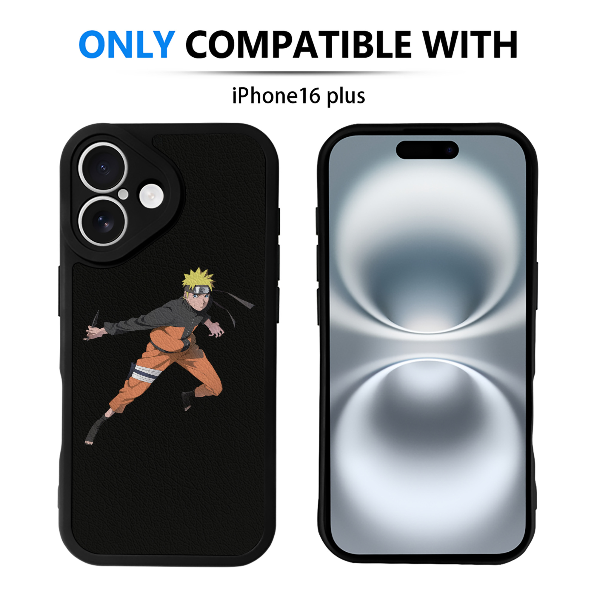 （画像用） NARUTO -ナルト- うずまき ナルト Uzumaki Naruto 【iPhone 16シリーズ対応】シリコンスマホケース（レザー調） 材質：シリコン